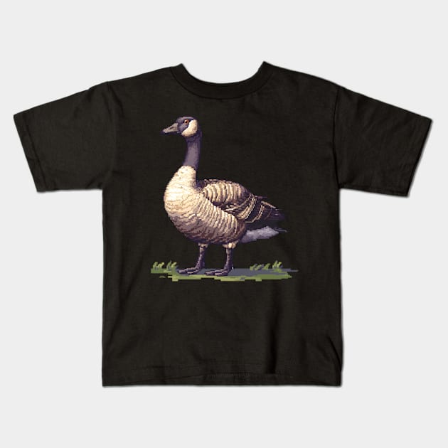 16-Bit Goose Kids T-Shirt by Animal Sphere